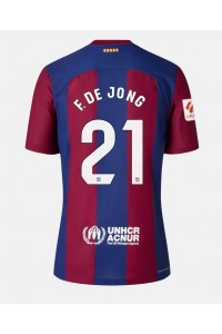 Barcelona Frenkie de Jong #21 Fotballdrakt Hjemme Klær Dame 2023-24 Korte ermer